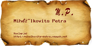 Mihálkovits Petra névjegykártya